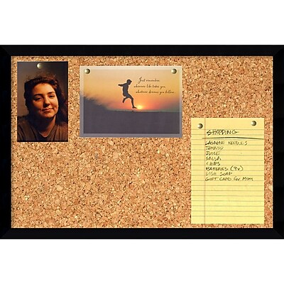 Amanti Art Svelte Noir 13 x 19 Message Cork Board