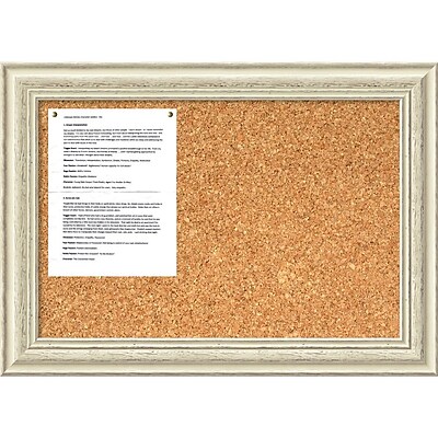 Amanti Art Country Whitewash 20.38 x 28.38 Message Cork Board