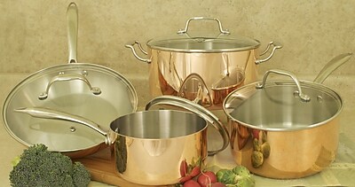 Cook Pro Professional Quality Copper Tri-Ply 8 Piece Cookware Set
