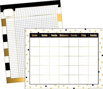 Barker Creek 17 x 22 Gold Calendar Incentive Chart Set Reproducible Activities on the Backs 2 Charts Set