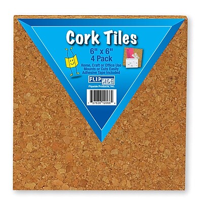 Flipside Cork Tiles Natural 6 x 6