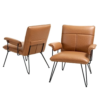 Home Loft Concepts Lewisvielle Arm Chair Set of 2 ; Tan Black