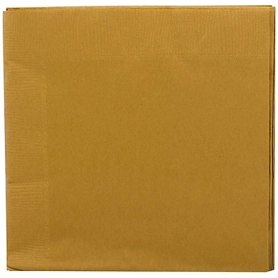 JAM Paper Small Beverage Napkins Small 5 x 5 Gold 50 Pack 356028327