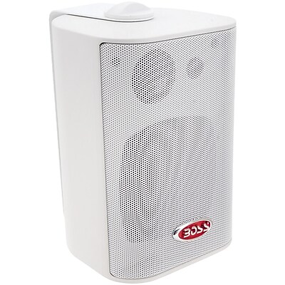 Boss MR4.3 4 Indoor/Outdoor 3 Way Marine Enclosed System Speaker, 200 W, White