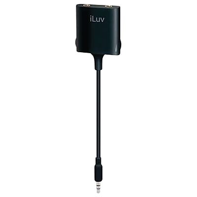 iLUV Splitter Adapter with Dual Volume Control For iPod MP3 CD Players Black