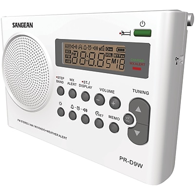 Sangean PR D9W AM FM Weather Alert Rechargeable Portable Radio