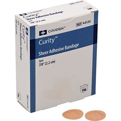 Curity Adhesive Bandages Sheer Plastic Round Spot 0.87