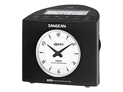Sangean RCR 9 FM RDS RBDS AM Digital Tuning Atomic Clock Radio Black