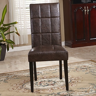 Bellasario Collection Classic Waxed Texture Parsons Chair Set of 2