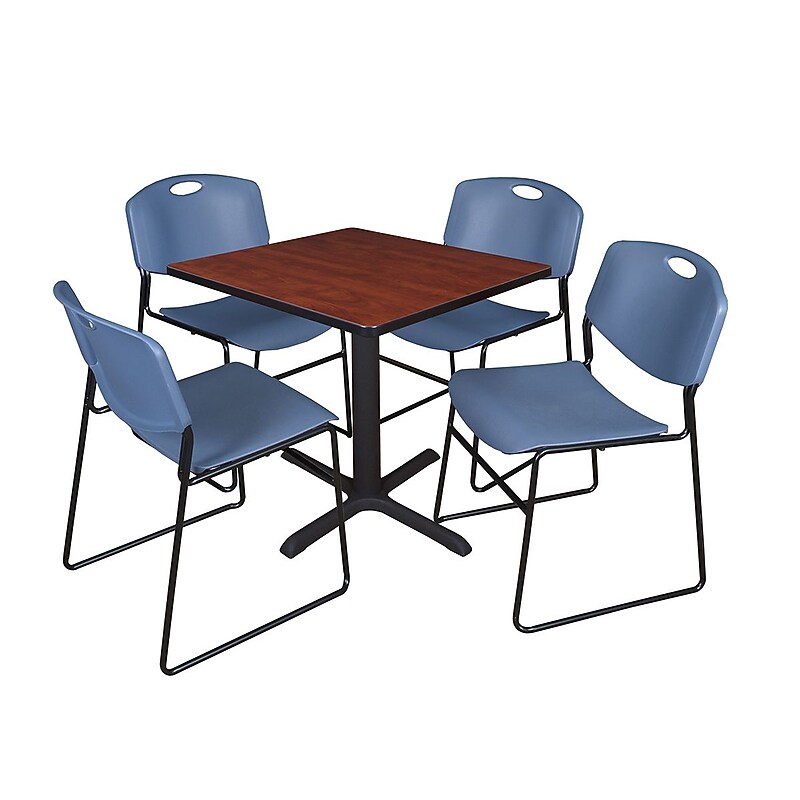Regency 30-inch Square Laminate Table with Chairs, Blue (TB3030CH44BE)