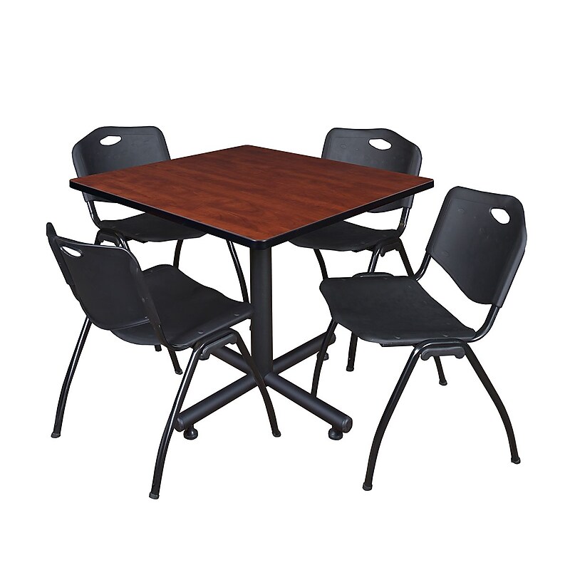 Regency 36-inch Laminate Cherry Square Table, Black