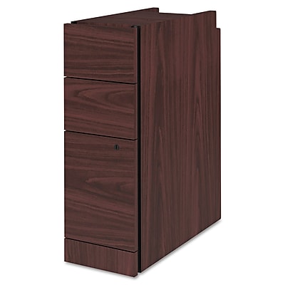 HON Narrow Box Box File Pedestal 3 Drawer s Mahogany Legal; Letter H105093.N