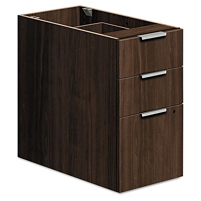 HON Voi Support Pedestal 3 Drawer s Columbian Walnut Legal; Letter HLSL3028B.Z.Z.T1