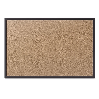 Quartet Cork Bulletin Board with Black Aluminum Frame 72 x 48 2307B