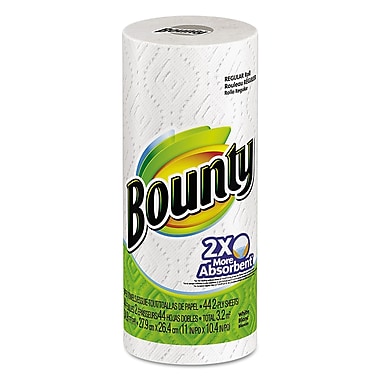 Bounty® Perforated Towel Rolls, 2-Ply, Perforated Roll, White, 44/Roll, 1320/Carton (88275)