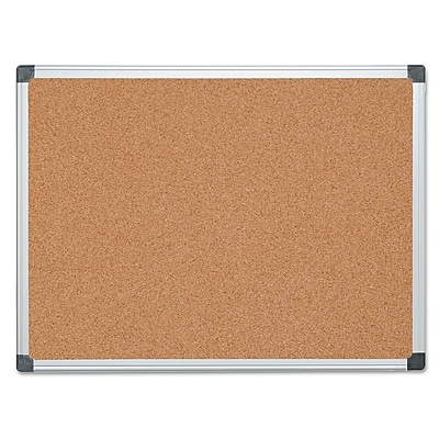MasterVision Value Cork Bulletin Board with Aluminum Frame 36 x 48 Silver CA051170