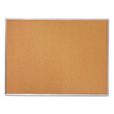 Mead Economy Cork Board with Aluminum Frame 96 x 48 Silver Aluminum S738