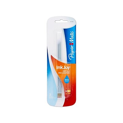 Paper Mate InkJoy 500 RT and 700 RT Ballpoint Pen Refills Medium Point Blue 3 pk 1815236