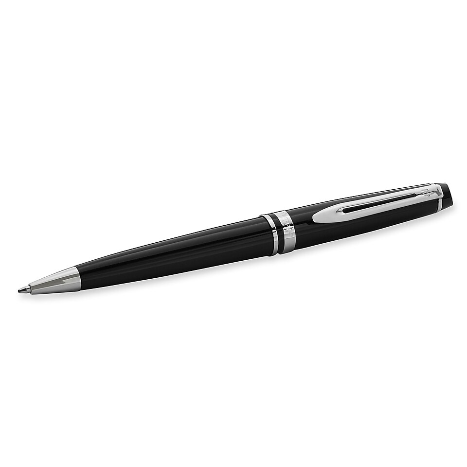 Waterman Expert Black/Chrome Trim Ballpoint Pen, Medium Point, 1.0 mm, Black (S0951800)
