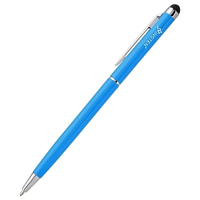 Insten Universal 2 in 1 Capacitive Stylus with Ball Point Pen Blue
