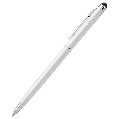 Insten Universal 2 in 1 Capacitive Stylus with Ball Point Pen White 2027046