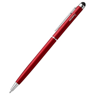 Insten Universal 2 in 1 Capacitive Stylus with Ball Point Pen Red