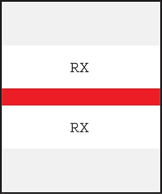 Medical Arts Press Standard Preprinted Chart Divider Tabs; RX Red