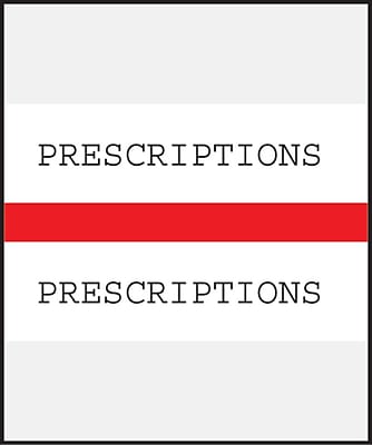 Medical Arts Press Standard Preprinted Chart Divider Tabs; Prescriptions Red