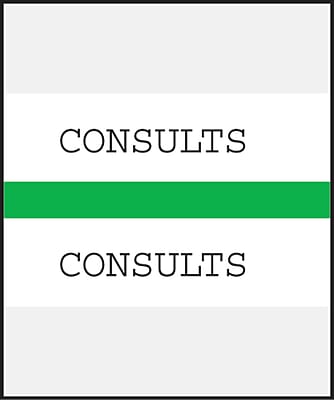 Medical Arts Press Standard Preprinted Chart Divider Tabs; Consults Green