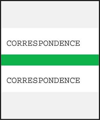 Medical Arts Press Standard Preprinted Chart Divider Tabs; Correspondence Green