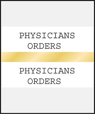 Medical Arts Press Standard Preprinted Chart Divider Tabs; Physicians Orders Gold