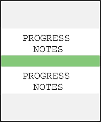 Medical Arts Press Standard Preprinted Chart Divider Tabs; Progress Notes Light Green