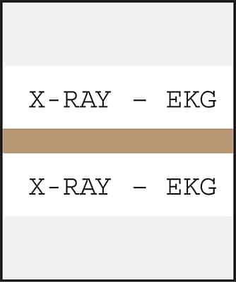 Medical Arts Press Standard Preprinted Chart Divider Tabs; X RayEKG Tan