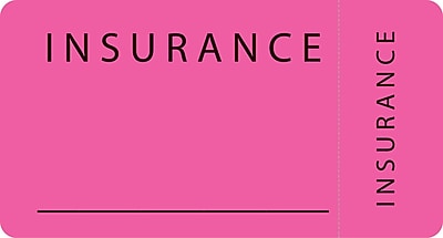 File Folder Insurance Labels; Insurance Fluorescent Pink 1 3 4x3 1 4 500 Labels