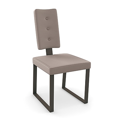 Amisco Soho Side Chair Set of 2 ; Textured Dark Brown Warm Grey