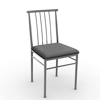 Amisco Alan Side Chair Set of 2 ; Glossy Grey Matte Charcoal Black