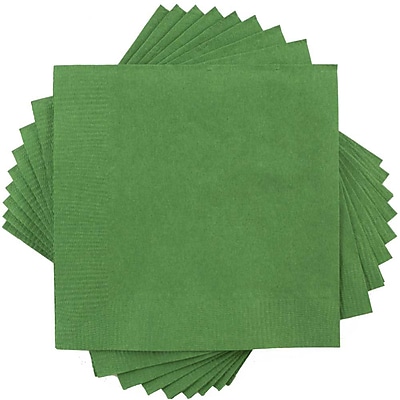 JAM Paper Small Beverage Napkins Small 5 x 5 Green 50 Pack 255628199