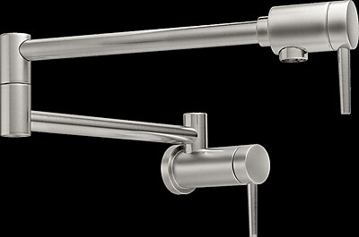 delta pot filler stainless steel