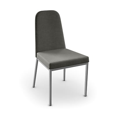 Amisco Spoon Side Chair Set of 2 ; Glossy Grey Medium Grey