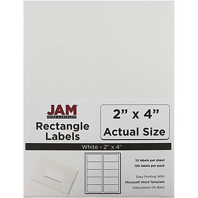 JAM Paper Mailing Address Labels 2 x 4 White 120 pack 4062901