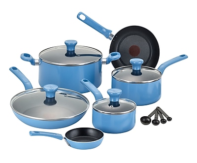 T-fal Excite 14 Piece Cookware Set with Thermo-Spot; Blue