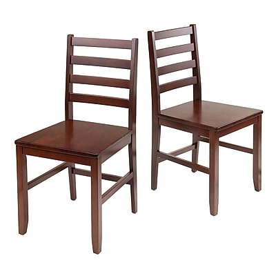 Winsome Ladder Back Chairs Antique Walnut Set of 2 94236