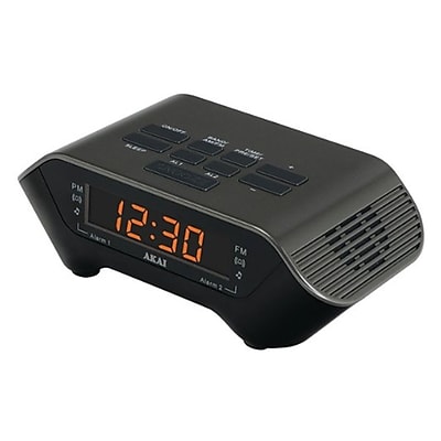 Akai AM\/FM PLL Black Alarm Clock Radio (ce1000b)