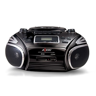 Axess PB2705 BK Portable MP3 CD Player Boombox Black