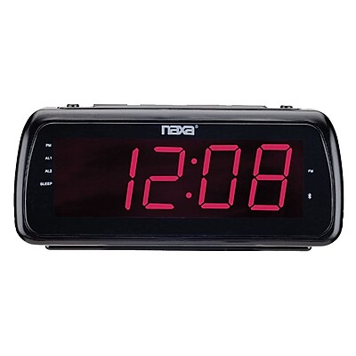 Naxa NRC 180 Bluetooth Easy Read Dual Alarm Clock Radio Black