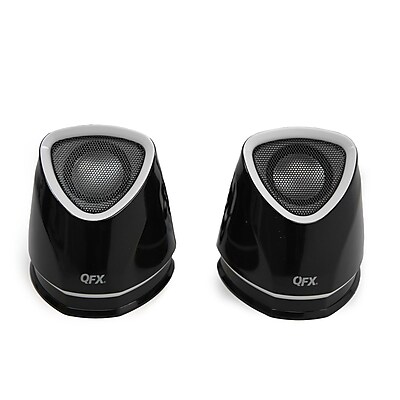 QFX CS 257 2.0 USB Powered Multimedia Speaker System Black White