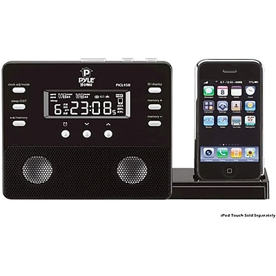 PyleHome TBAL7406 Enhanced iPod iPhone Alarm Clock Speaker System with AM FM Radio and Remote Control Black