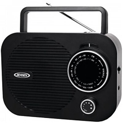 Jensen Portable AM FM Radio with Auxillary Input OCI9732 Black