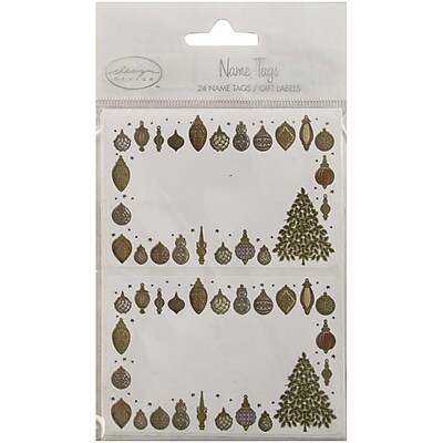 JAM Paper Christmas Holiday Gift Label Name Tag Stickers 2.25 x 3.5 Gold Ornament 24 pack 2167213412