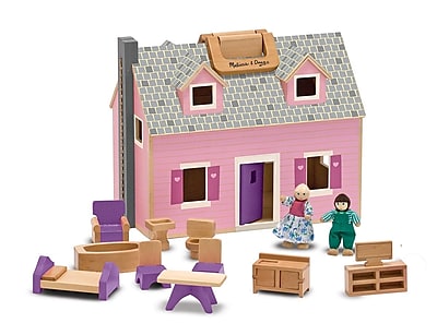 Melissa & Doug Fold & Go Dollhouse, 13.55 x 10.95 x 7.3 (3701)